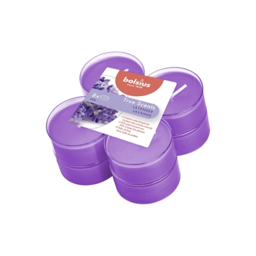 Bolsius Maxilichten True Scents lavendel 8 stuks