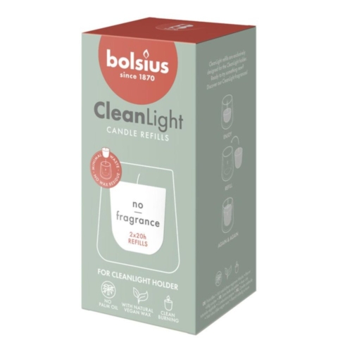 Bolsius Navulling Clean Light pack 2 Zero