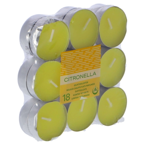 Theelichten citronella 4 uur 18 stuks