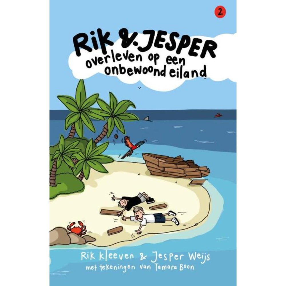 Rik en Jesper overleven op een onbewoond  eiland - Kinderboek