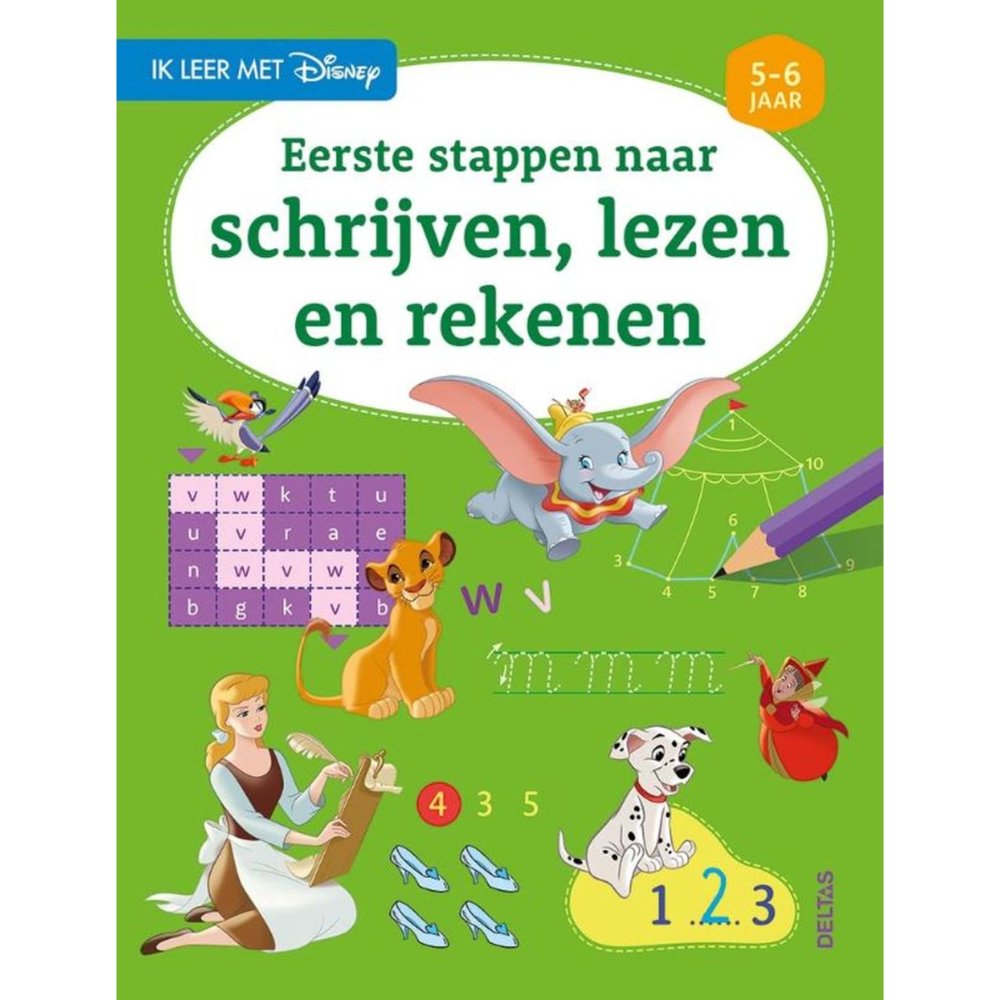 Boek Disney Ik Leer Met - Eerste Stappen Naar Schrijven - Lezen en Rekenen