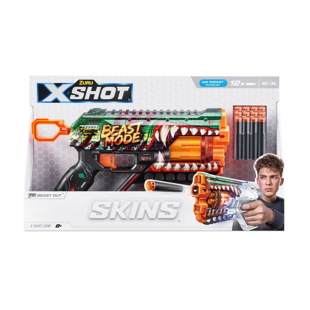 Zuru X-Shot Skins Griefer Met 12 Darts Assorti