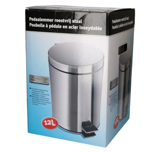 Pedaalemmer RVS 12 Liter Incl Binnenemmer