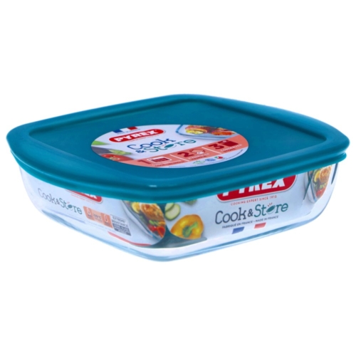 Pyrex cook en store 1L Vierkant 20 x 17 cm met deksel