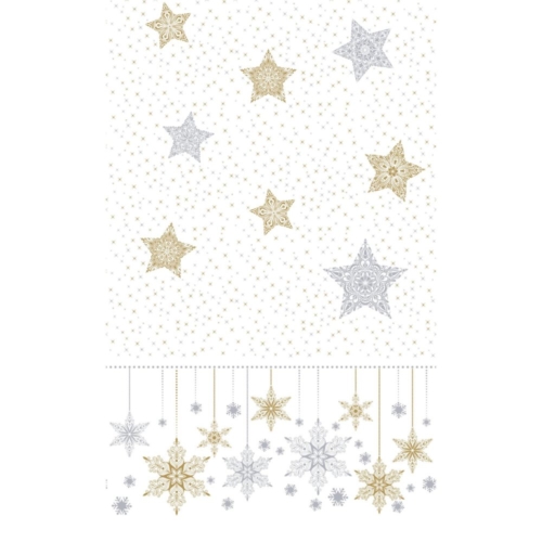 Duni tafellaken snowstars white 138 x 220 cm