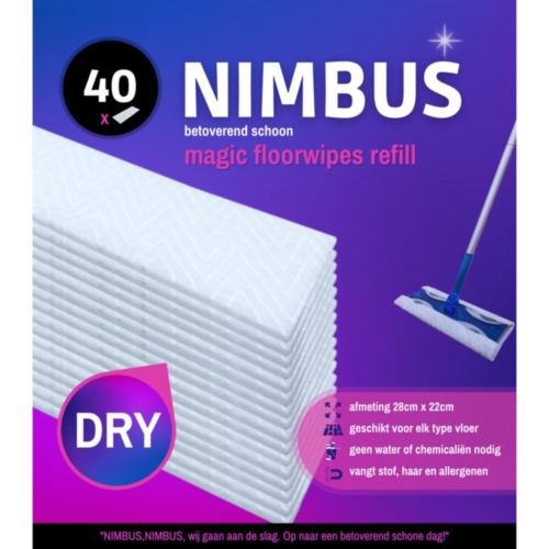 Nimbus magic vloerdoekjes navulling 40 stuks 28x22 cm