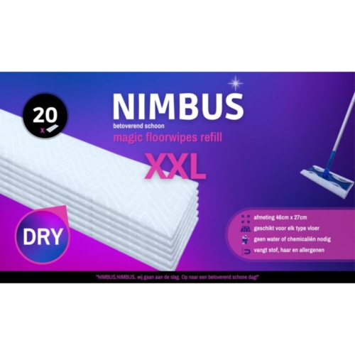 Nimbus magic vloerdoekjes navulling 20 stuks xxl 46x27 cm