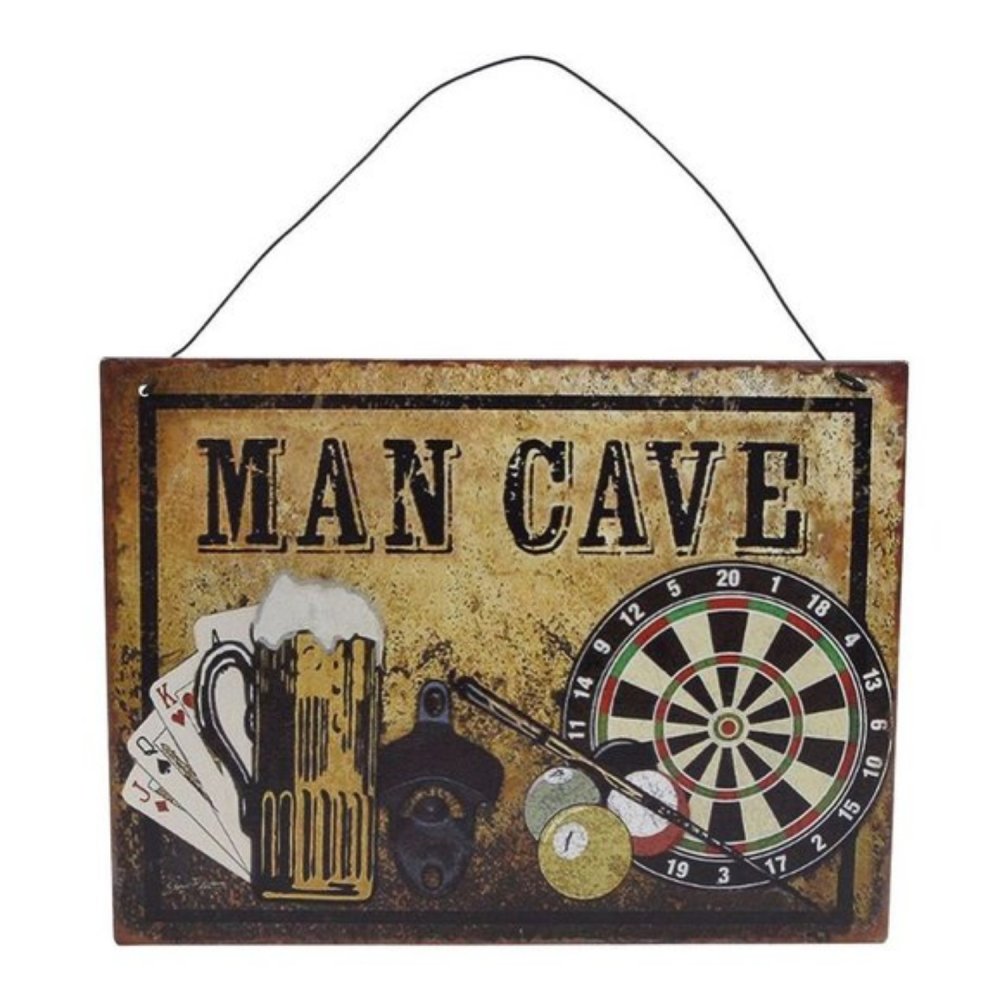 Wandversiering Man Cave Metaal 20x15Cm