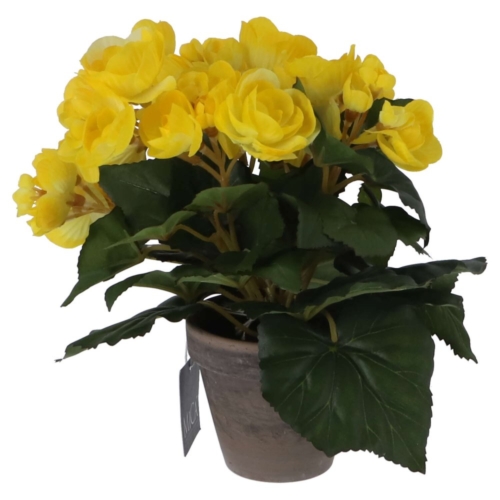 Kunstplant begonia geel in pot