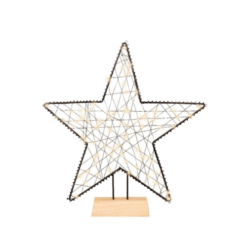 Micro LED frame light metaal star steady BO binnen zwart/klassiek warm hoogte 38 cm