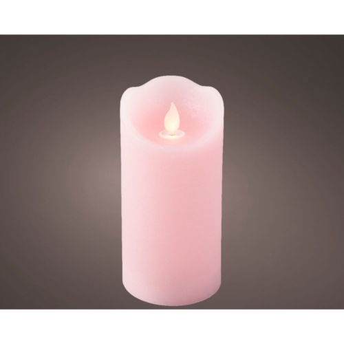 LED waving kaars wax steady binnen roze H.15cm