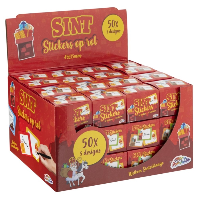 Sint cadeau stickers 50 stuks assorti