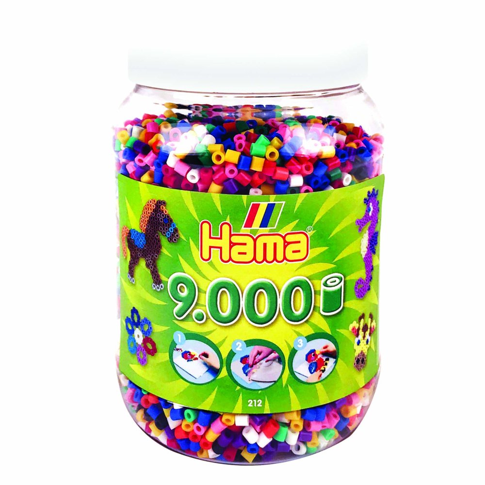 Hama Strijkkralen Ton met 9000 Stuks Primair