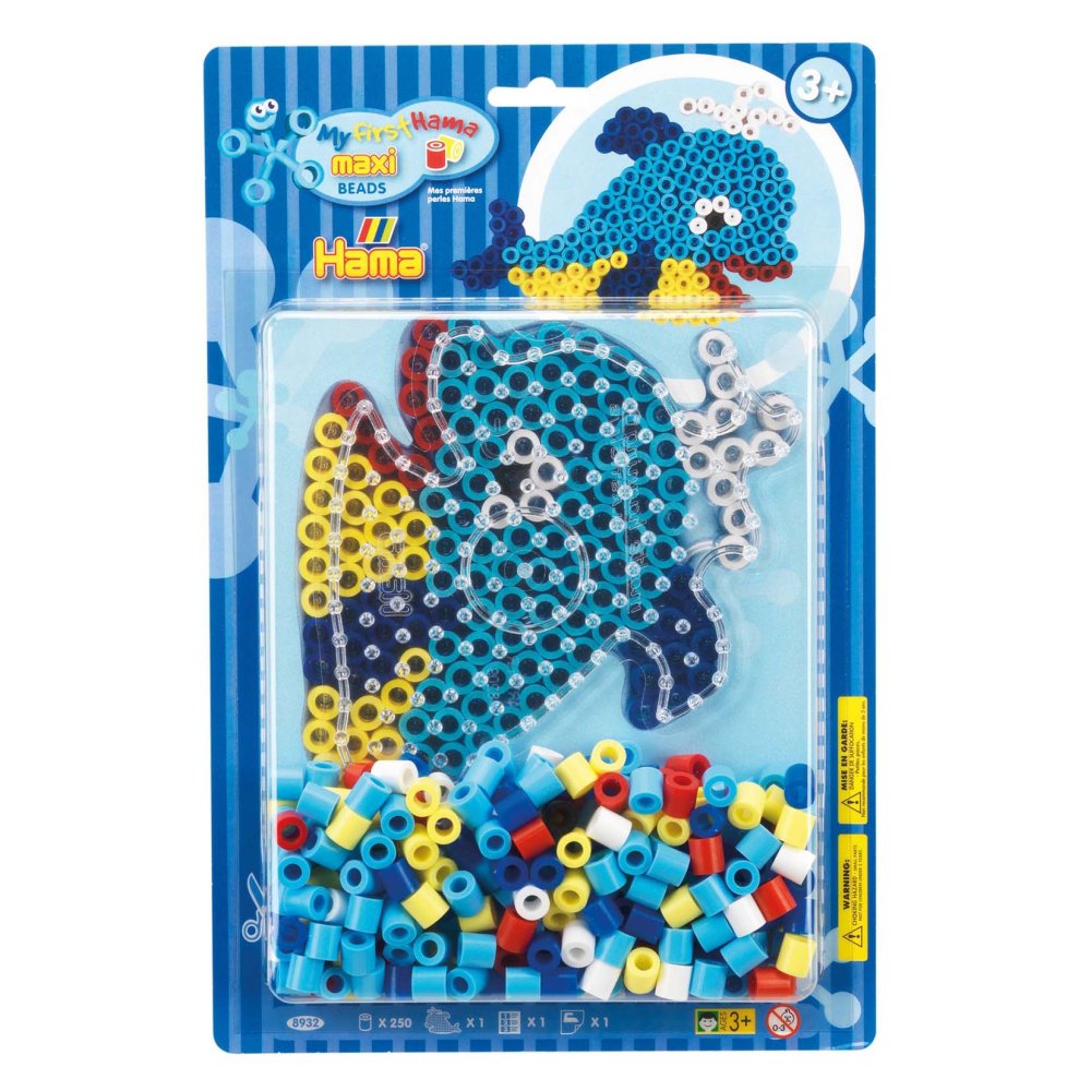 Hama Maxi Strijkkralen Blister Pack Dolfijn 250 Stuks