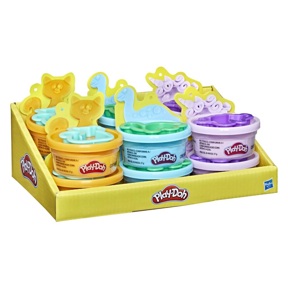 Playdoh pocket potjes en vorm assorti