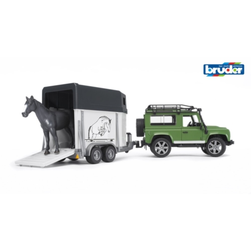 Bruder Auto Jeep Landrover Met Paardentrailer