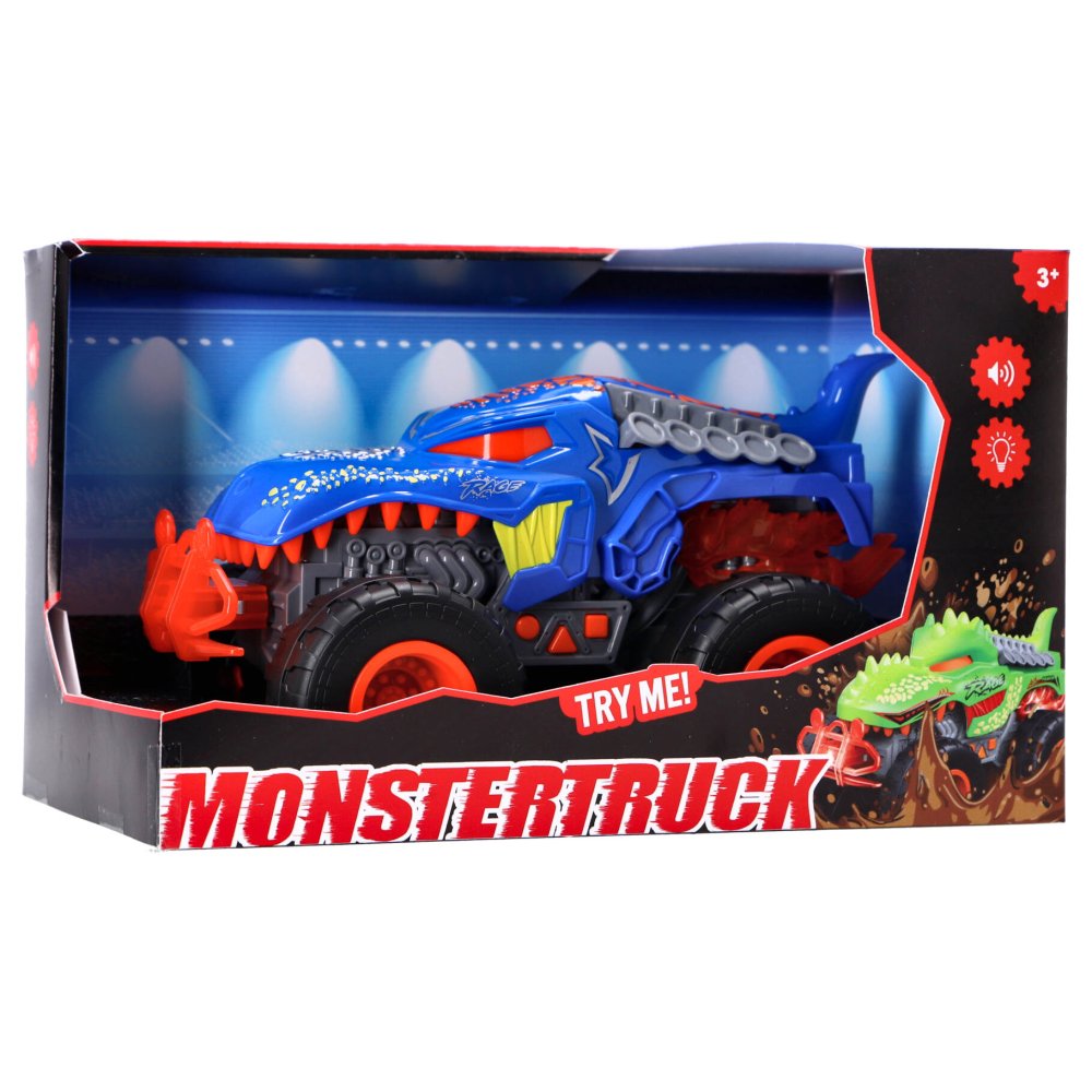 Monstertruck dino groen met licht en geluid