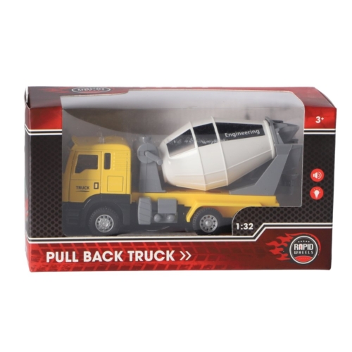 Rapid Wheels cementwagen pull back diecast met  licht en geluid