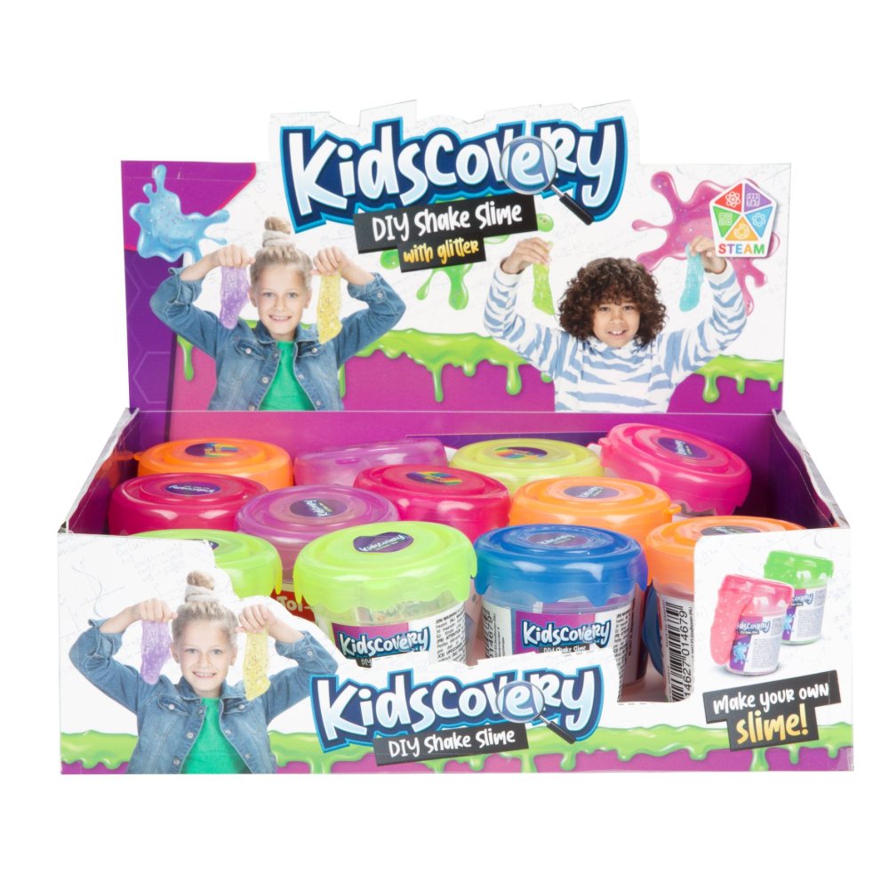 Kidscovery wetenschap slijm shake confetti 6 assorti