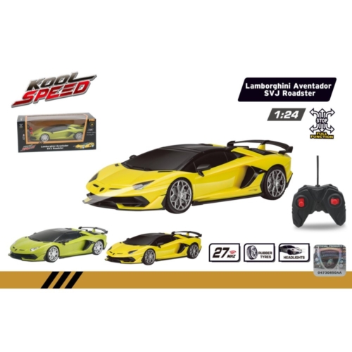 Radiografisch bestuurbare auto lamborghini 1:24 aventador svj roadster geel