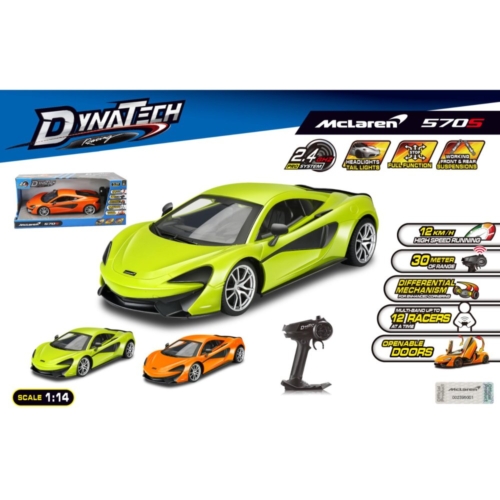 Radiografisch bestuurbare auto Mclaren 1:14 2.4g 570s neon groen