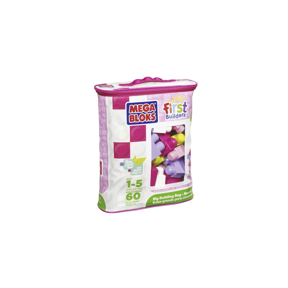 Mega Bloks First Builders Blokkentas  60 Stuks Roze