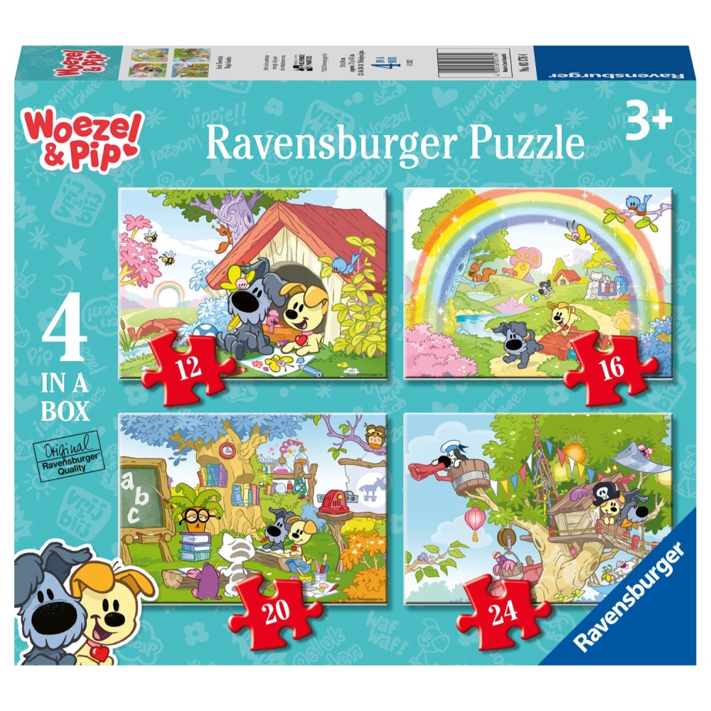 Ravensburger puzzel Woezel & Pip 12-16-20-24 stukjes