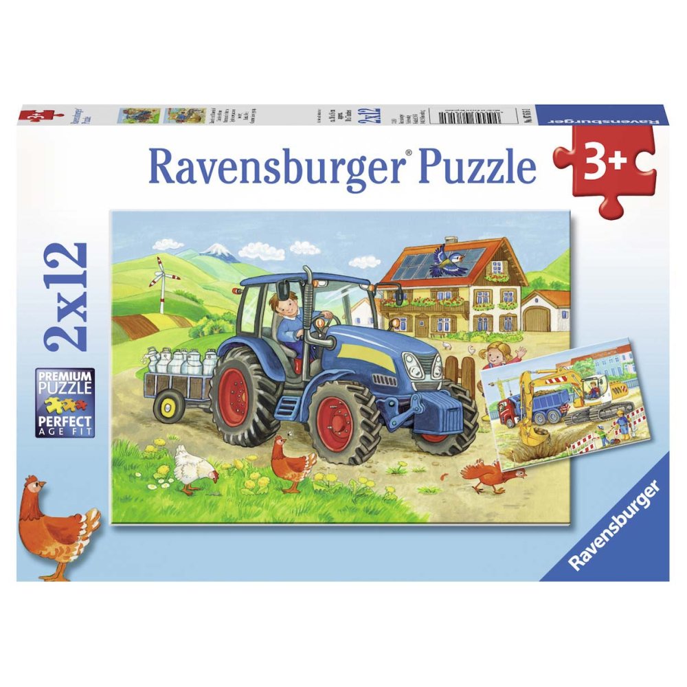 RavensburgerPuzzel Bouwplaats Boerderij 2X12 Stuks