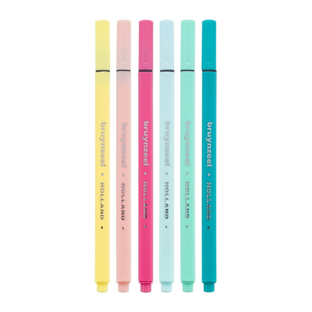 Fineliner Set 6 Kleuren Licht