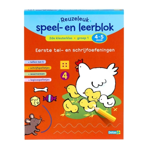 Reuzeleuk Speel En Leerblok 4-5 Jaar Eerste Tel En Schrijfoefeningen