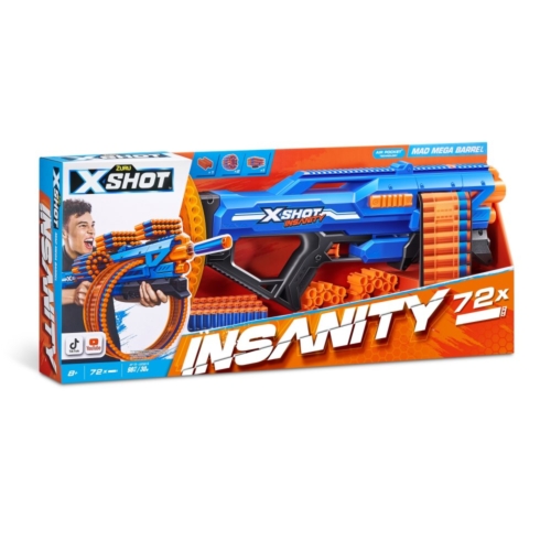 Zuru X-Shot insanity mad mega barrel blaster  (72 darts)