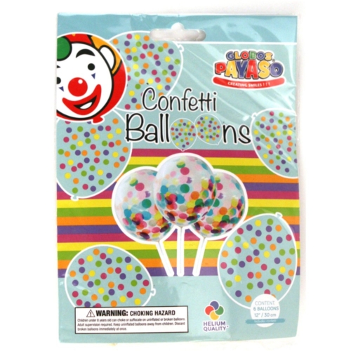 Ballon Confetti 6 Stuks 30 Cm