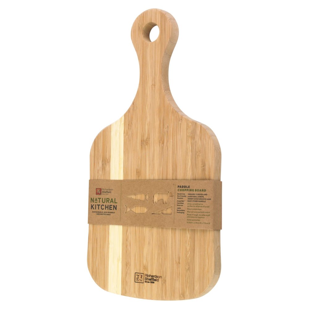 Bamboo snijplank paddle 38x19x2 cm