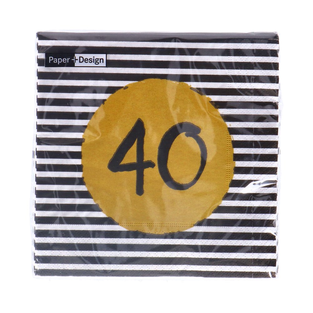 Servetten 40th Birthday 33x33 cm