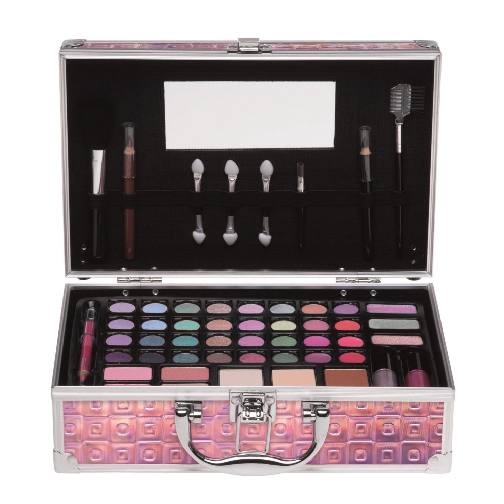 Casuelle Holografisch Make Up Koffer Roze Glamour