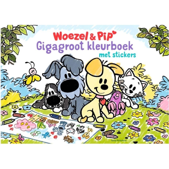 Boek Giga Groot Kleurboek Met Stickers Woezel En  Pip