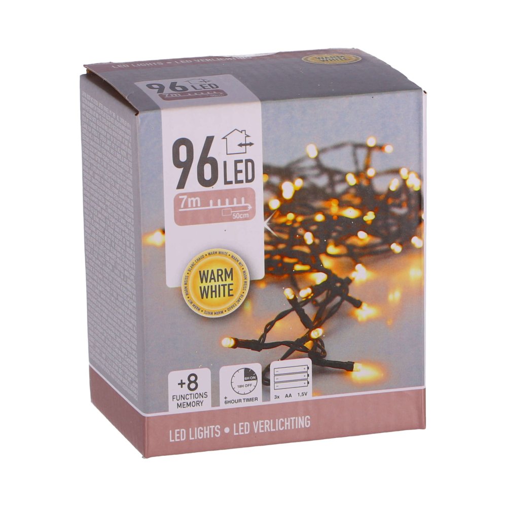 Kerst LED verlichting 96 batterij warm wit