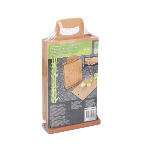 Eco-Import Bamboo snijplankset met houder 7-delig