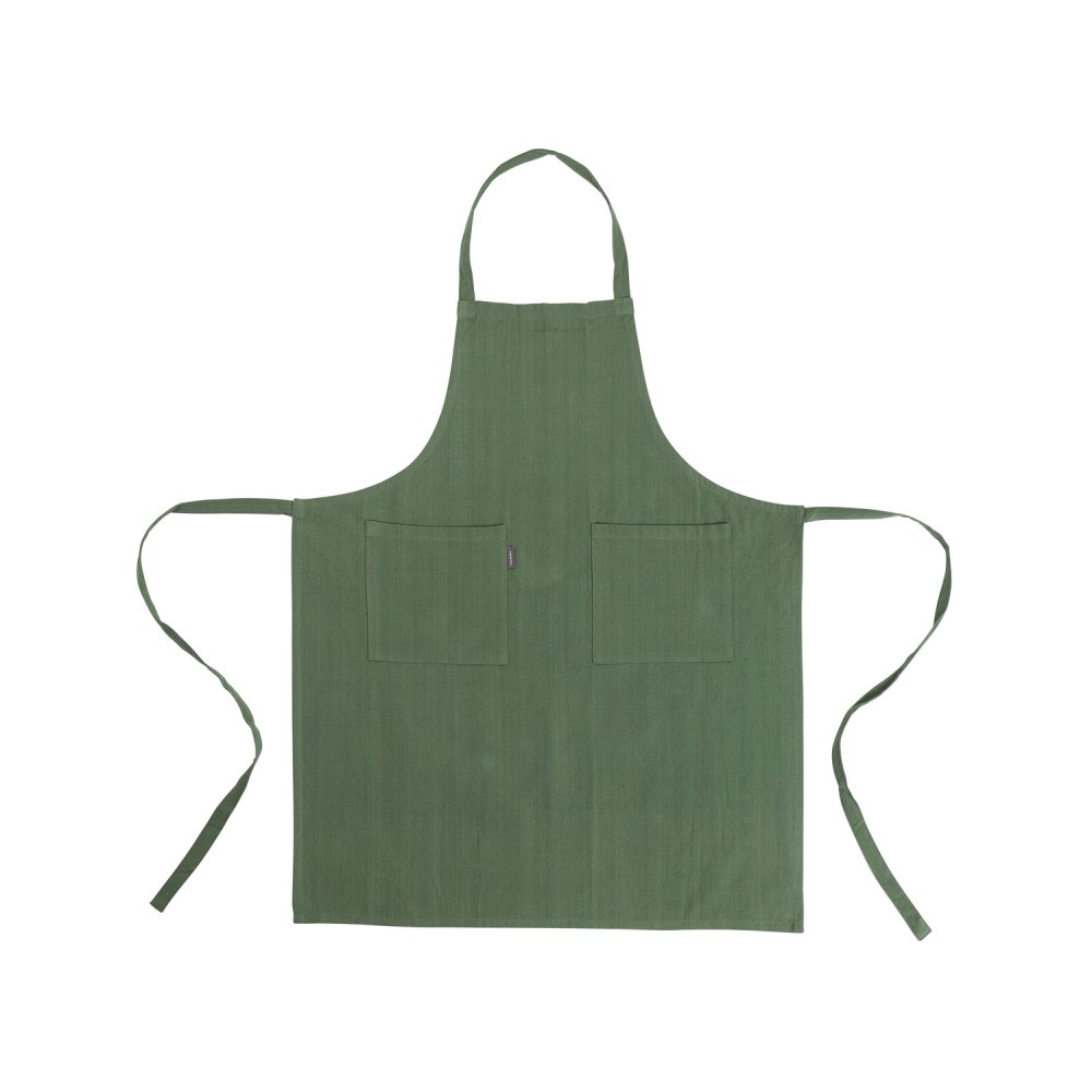 Linen & More Keukenschort Indi Army Green  75 x 90 Cm