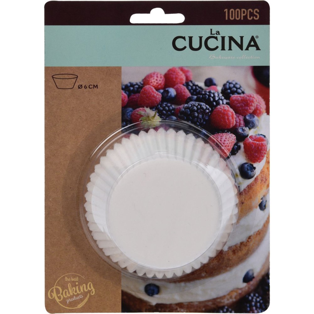 La Cucina Muffinvormpjes Papier 100 stuks  Wit Dia10