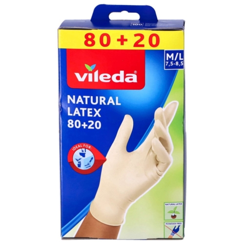 Vileda Handschoen Natural Latex 80+20