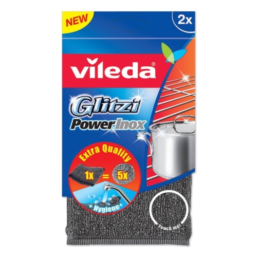 Glitzi Power Inox Vileda schuursponsen 2 stuks stuks