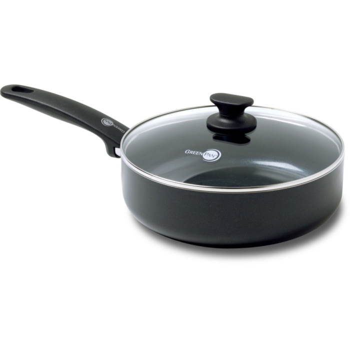 GreenPan Cambridge hapjespan met deksel 24cm - zwart - inductie - PFAS-vrij