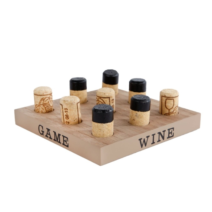 Spel tic tac toe wine 15x15 hout kurk