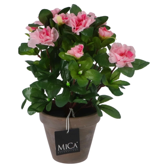 Kunstplant azalea roze in pot