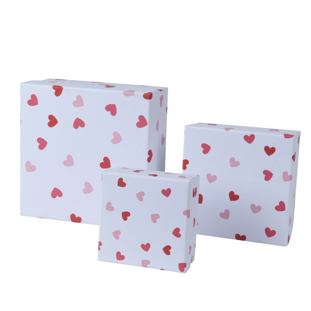 Giftbox papier set van 3 wit rood