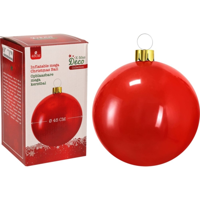 Kerstbal Opblaasbaar Dia 45Cm Rood