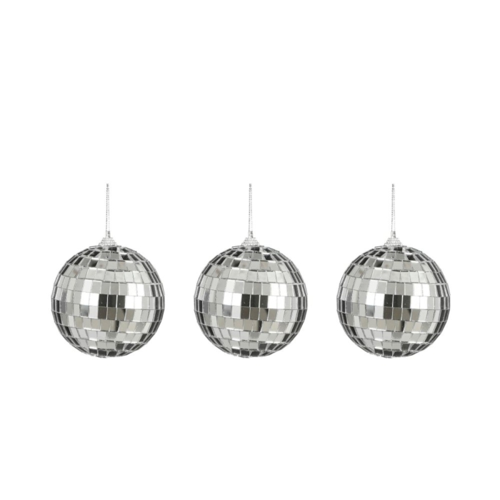 Ornament spiegel bal zilver 3 stuks - d8cm