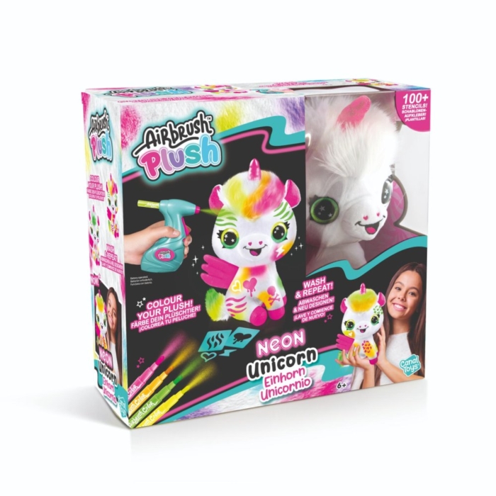 Airbrush Pluche Neon Unicorn