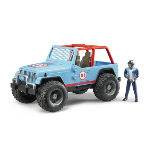 Bruder Jeep Cross Country Racer Blauw  met Coureur